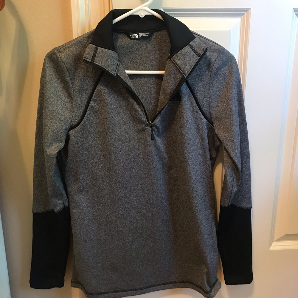 Grey with Black trim North Face Pullover